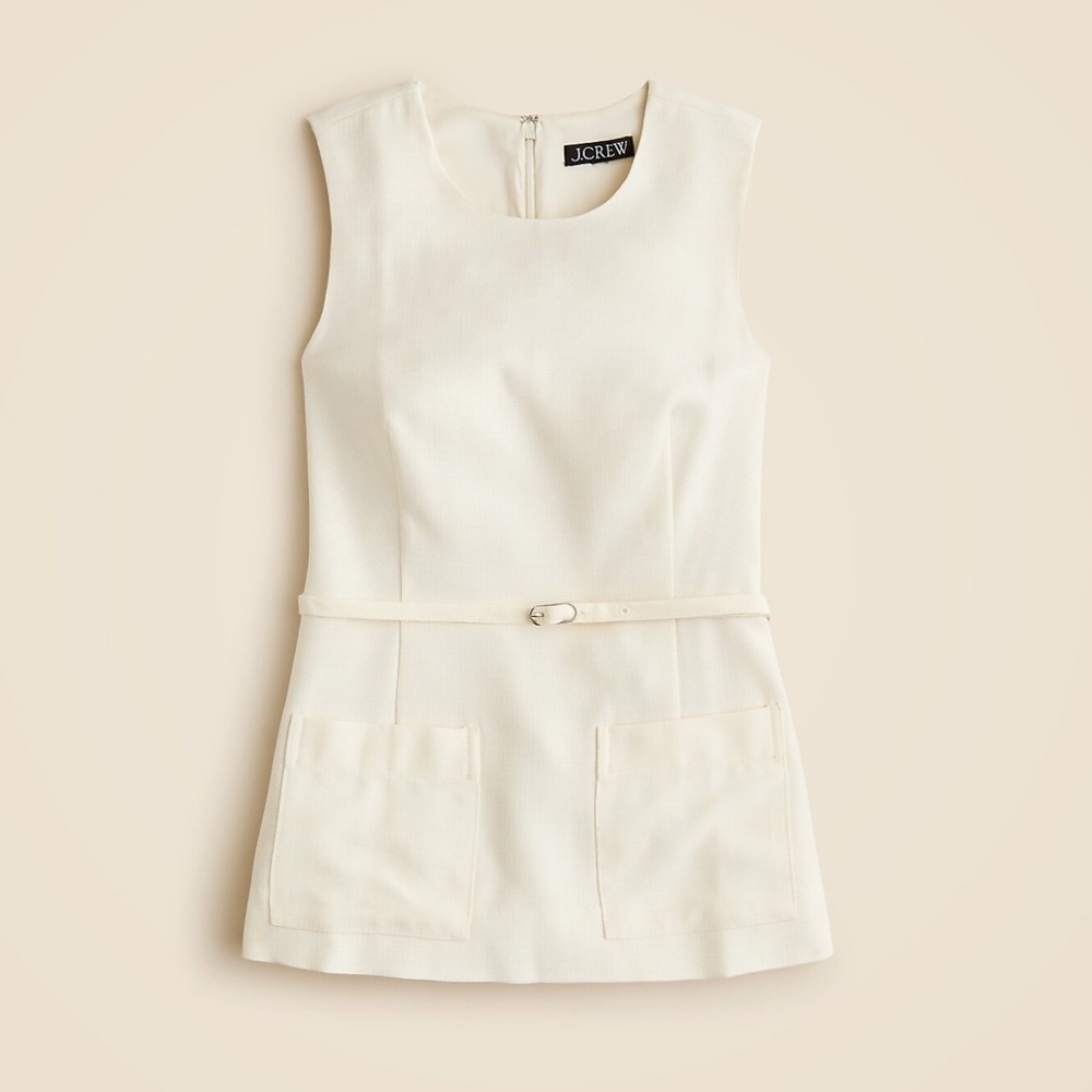 NWOT J. Crew Sleeveless belted top in viscose canvas